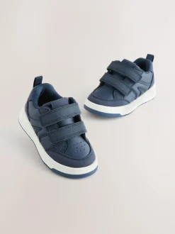 Next Standard Fit (F) Touch Fastening Two Strap Trainers Navy