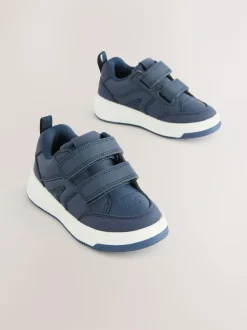 Next Standard Fit (F) Touch Fastening Two Strap Trainers Navy