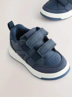 Next Standard Fit (F) Touch Fastening Two Strap Trainers Navy