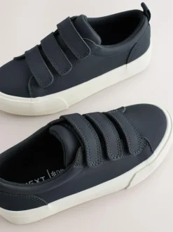 Next Standard Fit (F) Touch Fastening Smart Casual Trainers Navy Discount