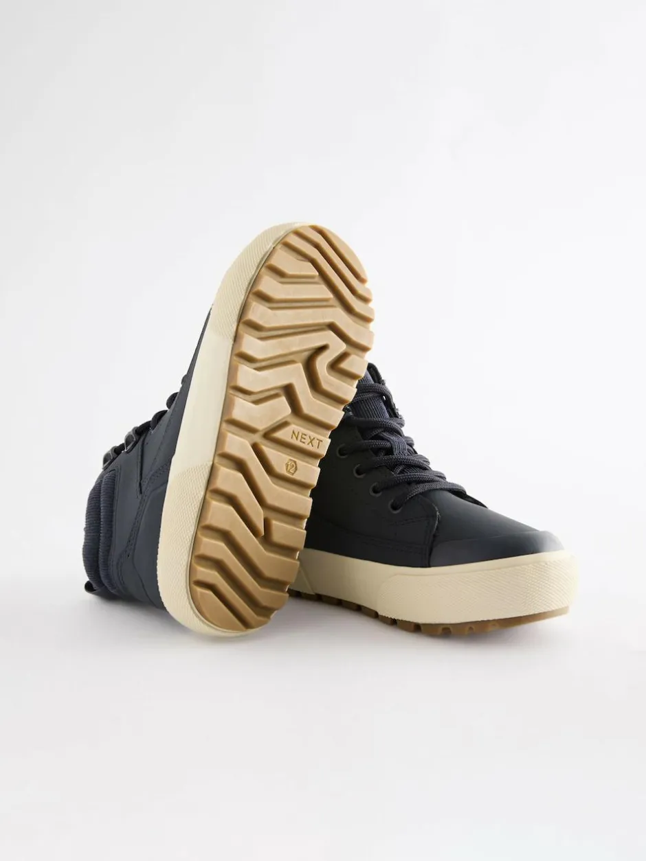 Next Standard Fit (F) Warm Lined High Top Boots Navy Hot