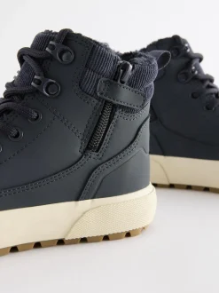 Next Standard Fit (F) Warm Lined High Top Boots Navy Hot