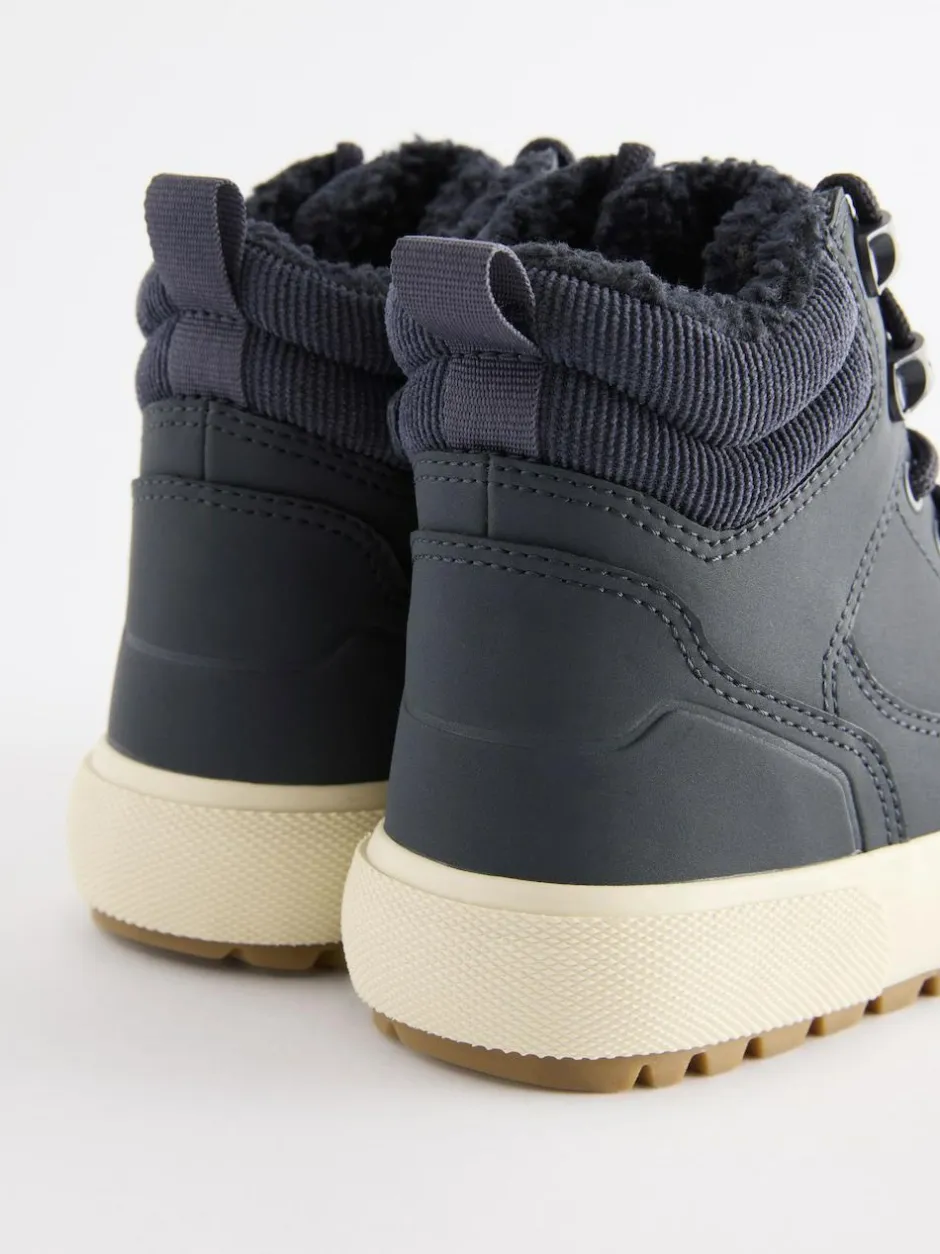 Next Standard Fit (F) Warm Lined High Top Boots Navy Hot