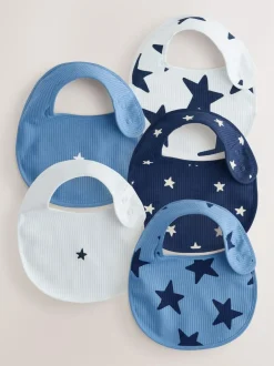 Next Navy Star Baby Bibs 5 Pack