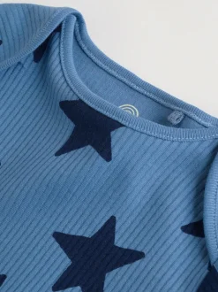 Next Navy Star Long Sleeve Bodysuits 5 Pack Outlet