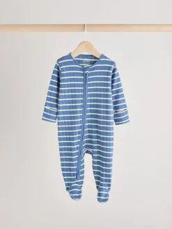 Next Navy Star Sleepsuits 3 Pack (0mths-2yrs) Clearance