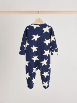 Next Navy Star Sleepsuits 3 Pack (0mths-2yrs) Clearance