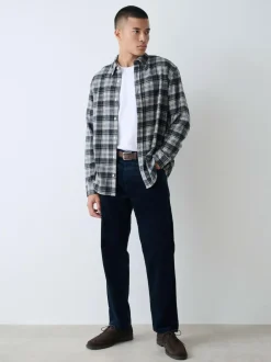 Next Straight Fit Belted Corduroy Trousers Navy Best