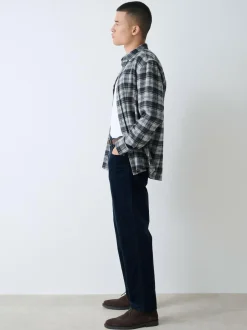 Next Straight Fit Belted Corduroy Trousers Navy Best
