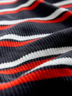 Next Navy Stripe Maternity Collared Knit Dress Discount