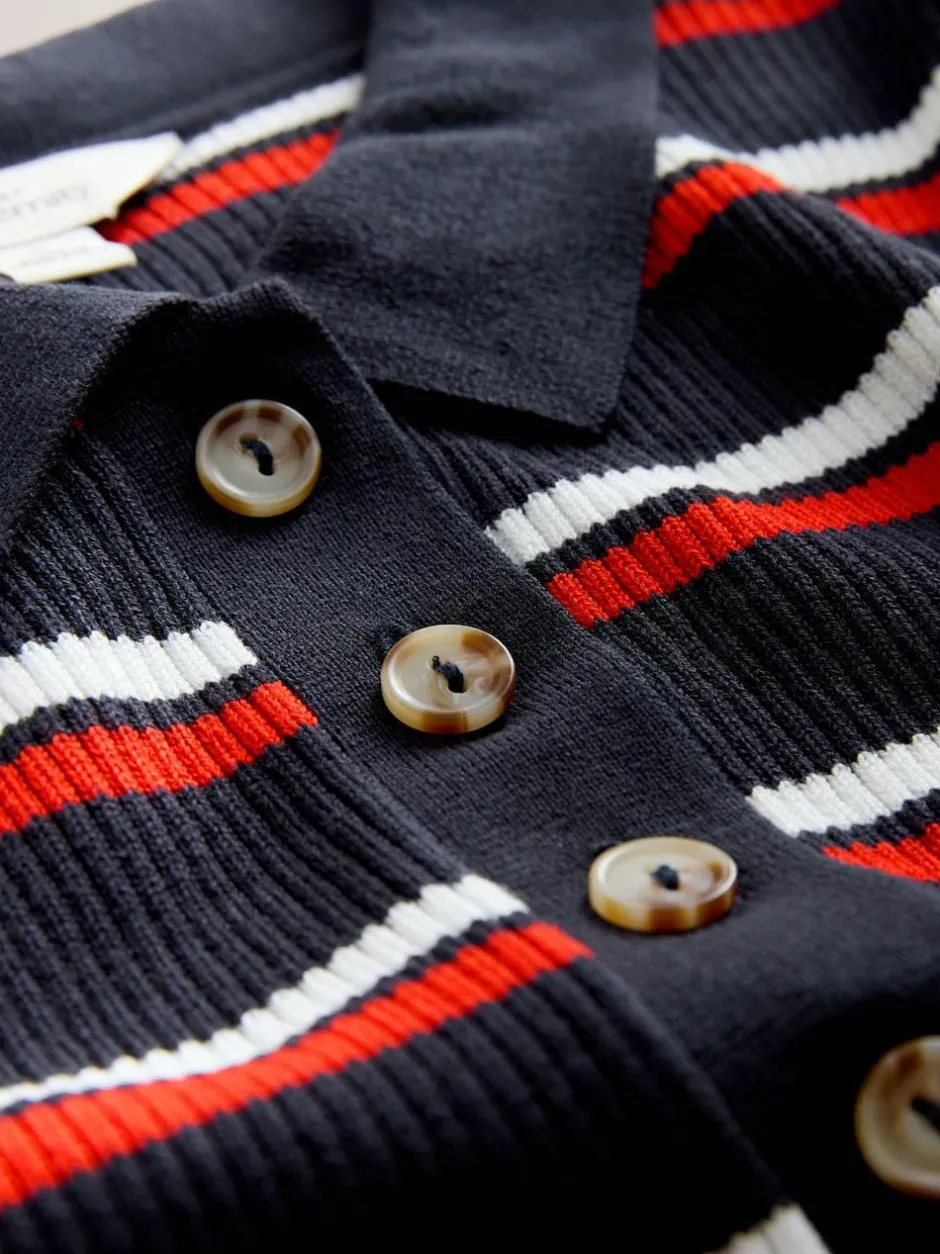 Next Navy Stripe Maternity Collared Knit Dress Discount