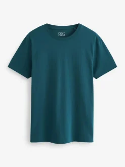 Next Navy/ Teal/ White/ Black/ Green/ Burgundy Regular Fit Essential Cotton T-Shirts 6 Pack