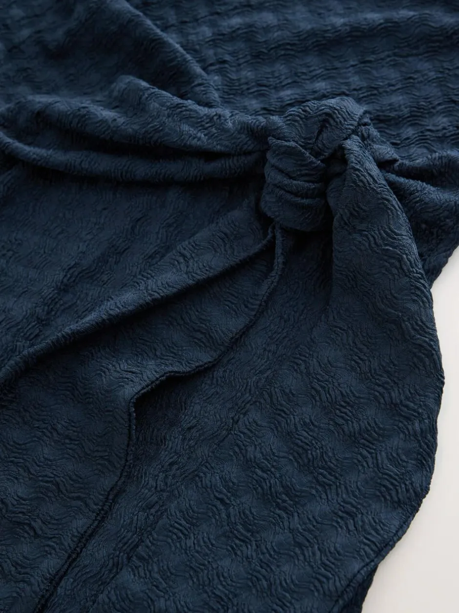 Next Navy Textured Jersey Tie Waist Maxi Dress Hot