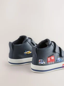 Next Standard Fit (F) Touch Fastening Boots Navy Transport Best