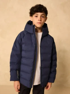 Next Waterproof Midweight Hooded Jacket (3-17yrs) Navy Outlet