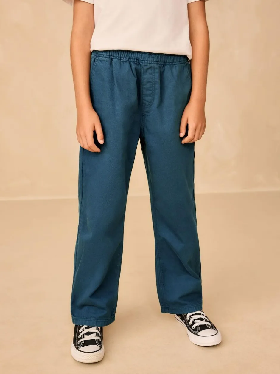 Next Wide Fit Pull On Twill Jeans (3-16yrs) Navy