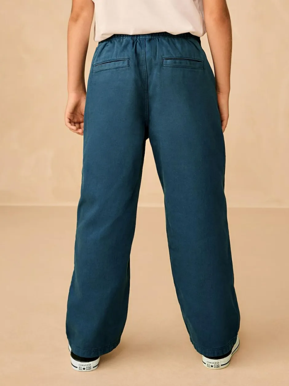 Next Wide Fit Pull On Twill Jeans (3-16yrs) Navy