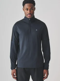 Next Zip Neck Active Training Top Navy Best