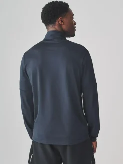 Next Zip Neck Active Training Top Navy Best