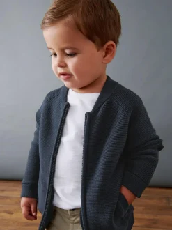 Next Navy Zip Through Cardigan (3mths-7yrs) Clearance