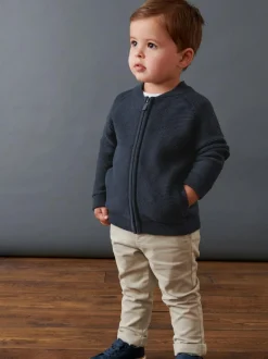 Next Navy Zip Through Cardigan (3mths-7yrs) Clearance