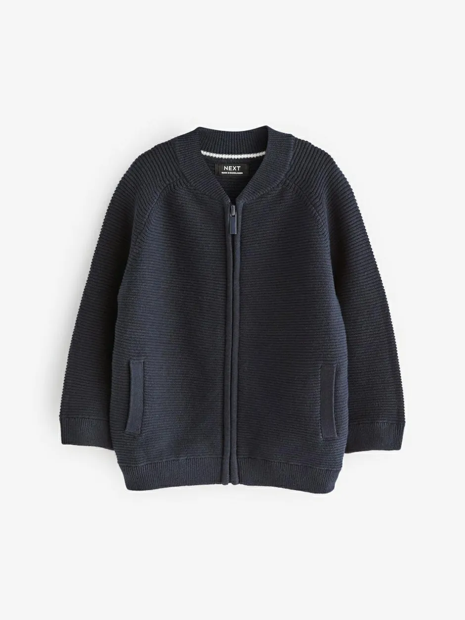 Next Navy Zip Through Cardigan (3mths-7yrs) Clearance