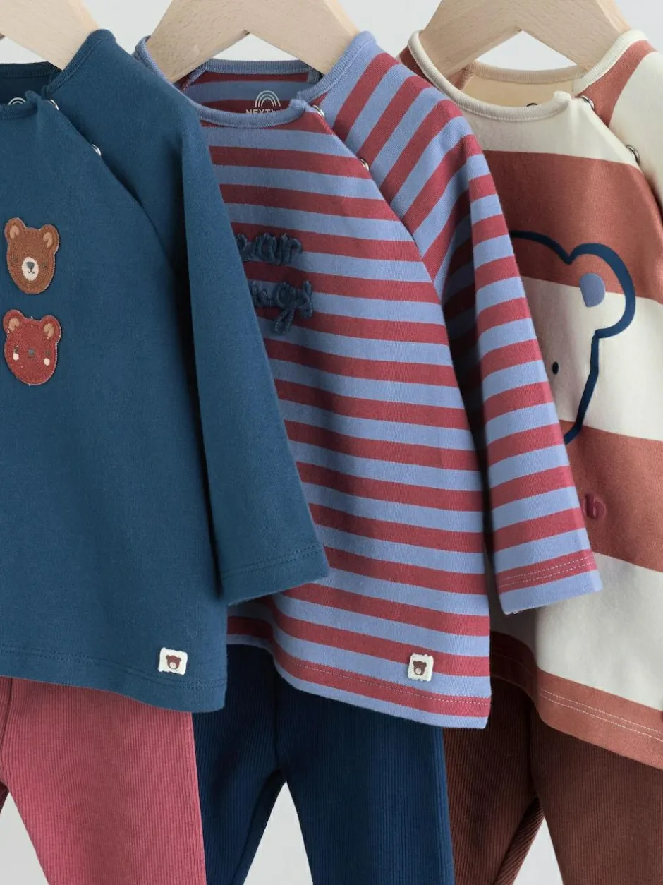 Next Navy/Brown Bear Tops and Leggings 6 Piece Baby Set (0mths-3yrs) Sale