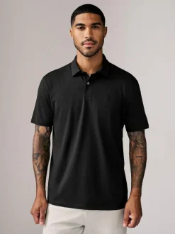 Next Navy/Brown/Grey/White/Sage Green Regular Fit Short Sleeve Jersey Polo Shirts 5 Pack Sale
