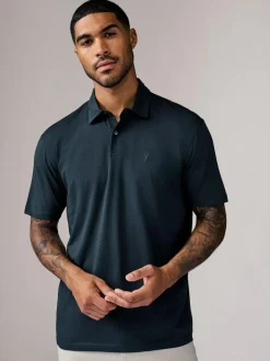 Next Navy/Brown/Grey/White/Sage Green Regular Fit Short Sleeve Jersey Polo Shirts 5 Pack Sale