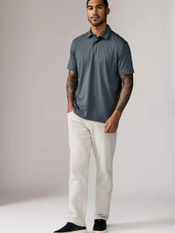 Next Navy/Brown/Grey/White/Sage Green Regular Fit Short Sleeve Jersey Polo Shirts 5 Pack Sale