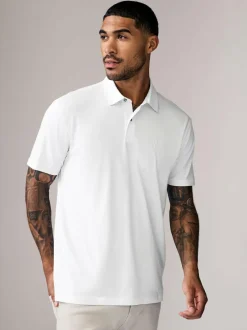 Next Navy/Brown/Grey/White/Sage Green Regular Fit Short Sleeve Jersey Polo Shirts 5 Pack Sale