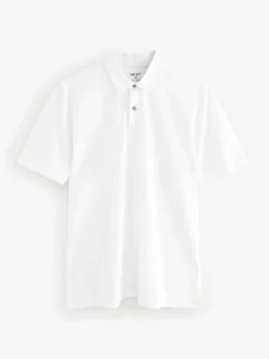 Next Navy/Brown/Grey/White/Sage Green Regular Fit Short Sleeve Jersey Polo Shirts 5 Pack Sale