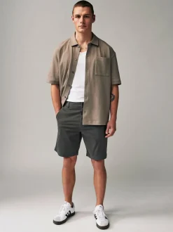 Next Loose Fit Stretch Chino Shorts 2 Pack Navy/Charcoal Outlet