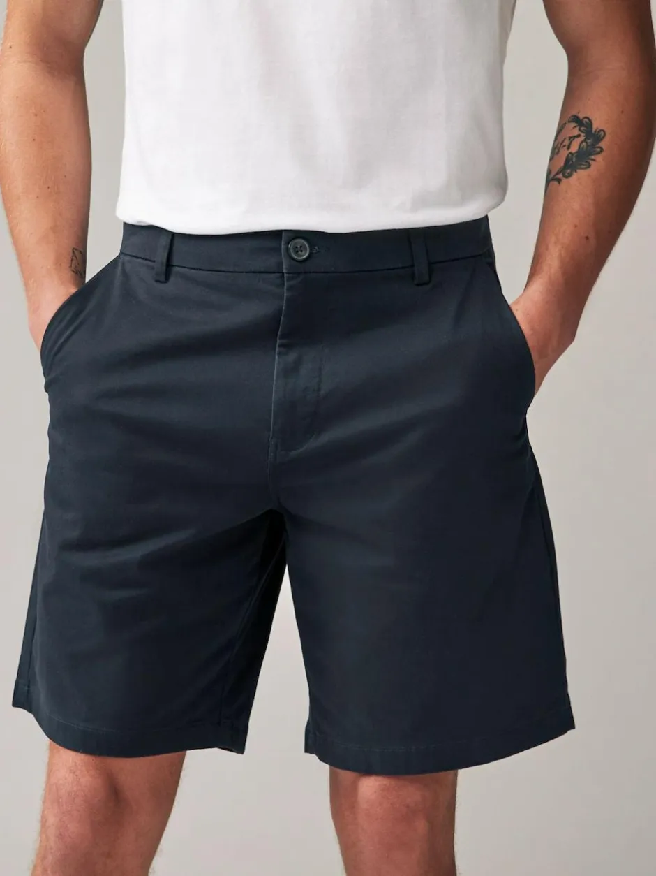Next Loose Fit Stretch Chino Shorts 2 Pack Navy/Charcoal Outlet