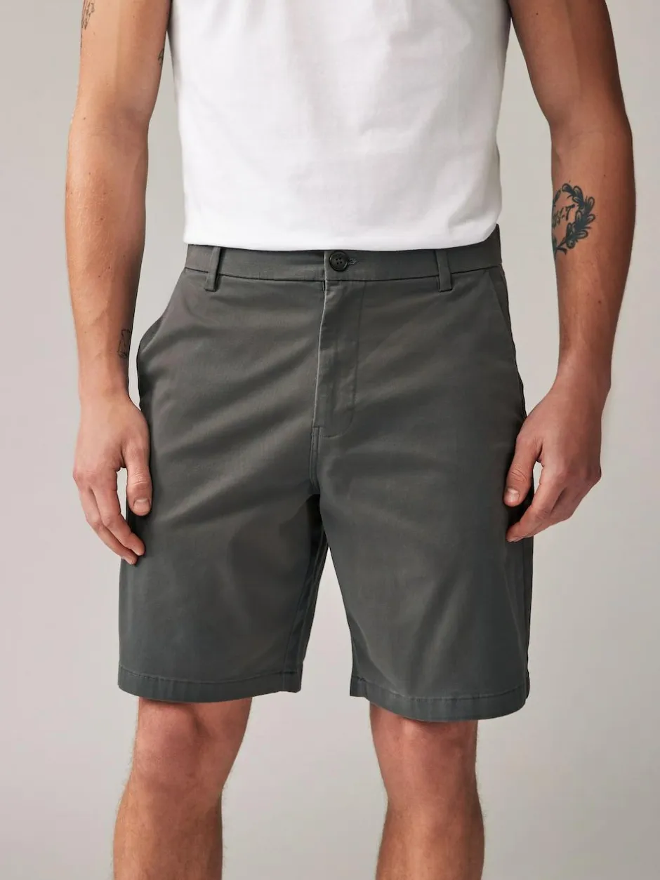 Next Loose Fit Stretch Chino Shorts 2 Pack Navy/Charcoal Outlet
