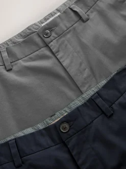 Next Slim Fit Stretch Chino Shorts 2 Pack Navy/Charcoal Online