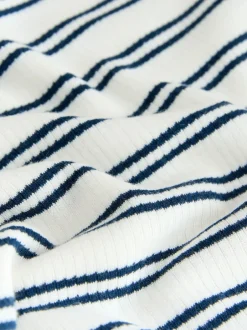 Next Thermal Maximum Warmth Cosy Ribbed Vest Navy/Cream Stripe Outlet