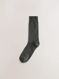 Next Navy/Grey Marl Embroidered Lasting Fresh Socks 10 Pack Clearance