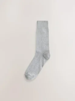 Next Navy/Grey Marl Embroidered Lasting Fresh Socks 10 Pack Clearance