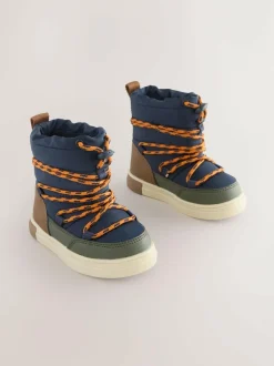Next Navy/Khaki Thermal Thinsulate™ Lined Quilted Water Resistant Boots Clearance