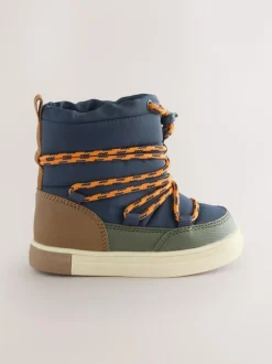 Next Navy/Khaki Thermal Thinsulate™ Lined Quilted Water Resistant Boots Clearance
