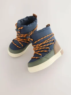 Next Navy/Khaki Thermal Thinsulate™ Lined Quilted Water Resistant Boots Clearance