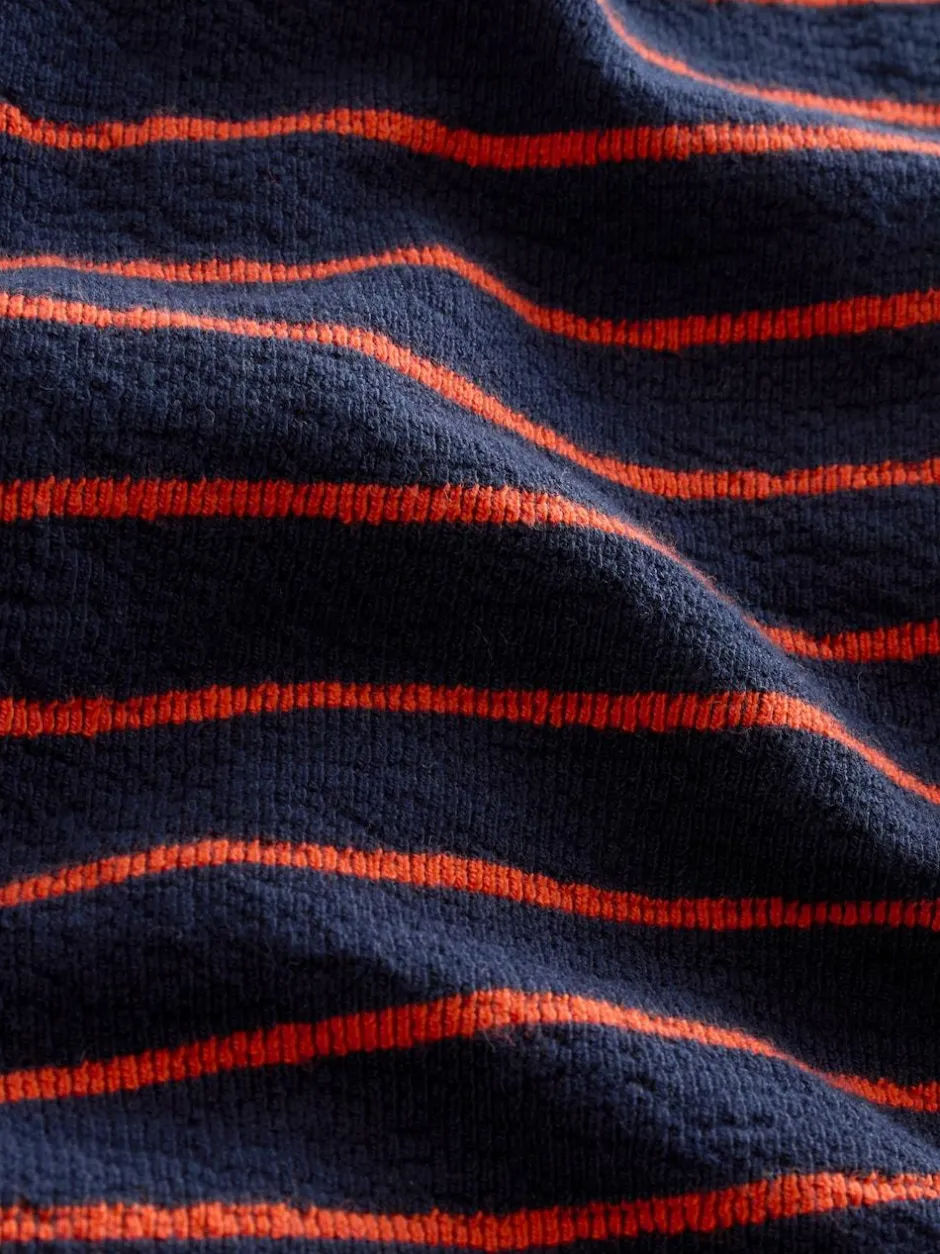 Next Textured Striped Cardigan (3-16yrs) Navy/Red Hot
