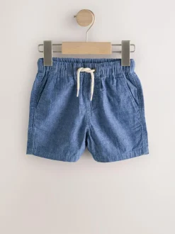 Next Navy/Stone/Chambray Blue Pull On Shorts 3 Pack (3mths-7yrs) Online