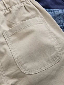 Next Navy/Stone/Chambray Blue Pull On Shorts 3 Pack (3mths-7yrs) Online