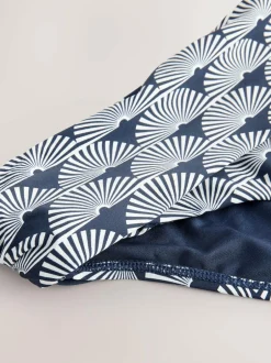 Next Navy/White Fan Roll Top Bikini Bottoms Outlet