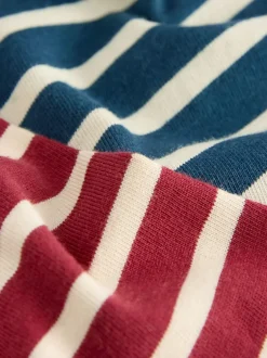 Next 100% Cotton Long Sleeve Stripe T-Shirt (3mths-7yrs) Navy/White Hotchpotch Clearance
