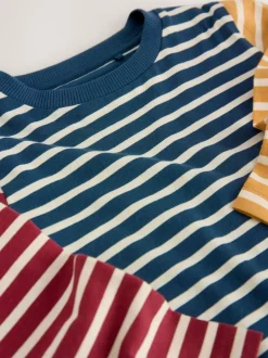 Next 100% Cotton Long Sleeve Stripe T-Shirt (3mths-7yrs) Navy/White Hotchpotch Clearance