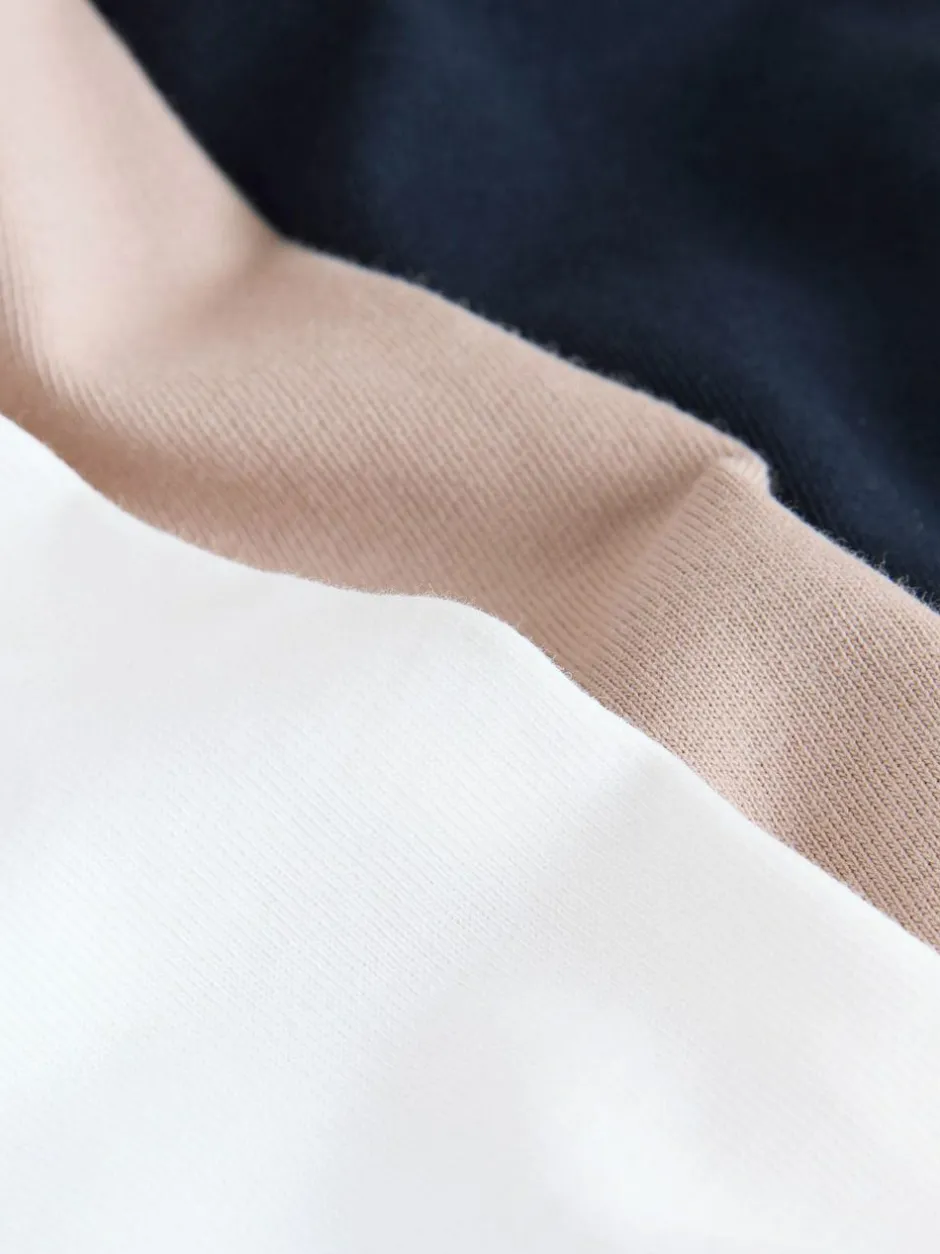 Next Navy/White/Neutral Stone 3 Pack Slim Fit Ringer T-Shirt Outlet