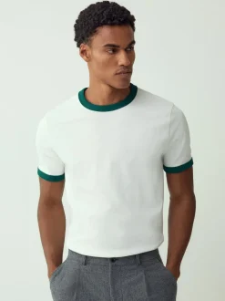 Next Navy/White/Neutral Stone 3 Pack Slim Fit Ringer T-Shirt Outlet